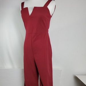 Shein Jumpsuit overalls sleeveless burgundy sz S